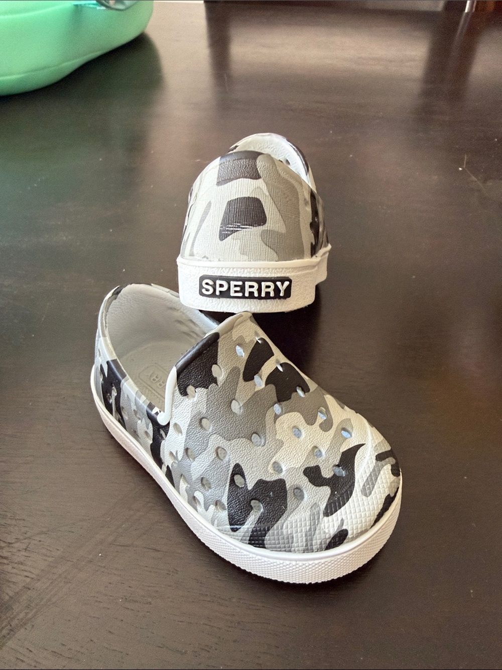 Sperry Slip-On Camo Shoes - Gray & Black